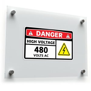 Danger High Voltage 480 Volts AC Sign