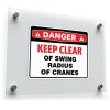 “Danger Keep Clear of Swing Radius of Cranes” Safety Warning Sticker