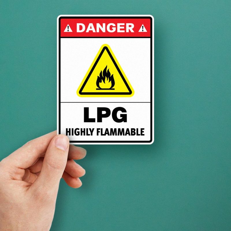 Danger LPG Highly Flammable Warning Sticker - Stickers Factory