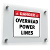 Danger Overhead Power Lines Warning Sticker 1