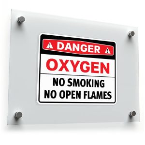 Danger Oxygen No Smoking No Open Flames Safety Sticker