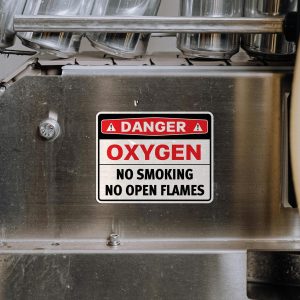 Alternative view of Danger Oxygen No Smoking No Open Flames Safety Sticker