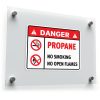 "Danger Propane No Smoking No Open Flames" Safety Sign Sticker 1