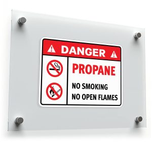 "Danger Propane No Smoking No Open Flames" Safety Sign Sticker