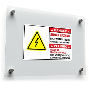 "Danger Shock Hazard High Voltage Inside" Vinyl Decal