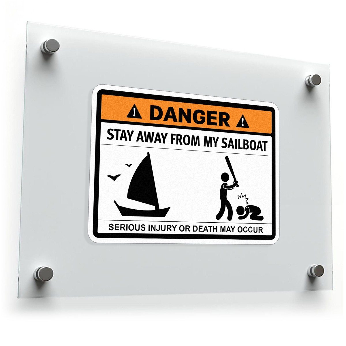 Danger Stay Away From My Sailboat Sticker 3 Danger Stay Away From My Sailboat Sticker