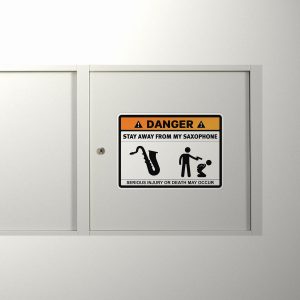 Alternative view of Danger Stay Away From My Saxophone Sticker
