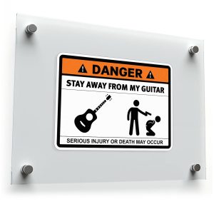 Danger: Stay Away from My Guitar Warning Sticker