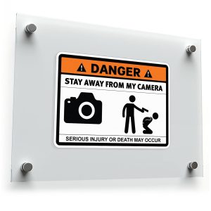 Danger Stay Away from My Camera Sticker