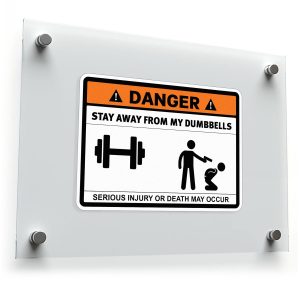 Danger Stay Away from My Dumbbells Sticker