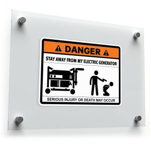 "Danger: Stay Away from My Electric Generator" Warning Sign Decal