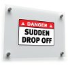 Danger Sudden Drop Off Sign Sticker 1