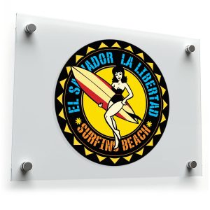 El Salvador La Libertad Surfing Beach Vinyl Decal