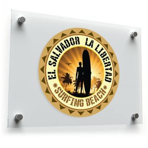 El Salvador La Libertad Surfing Beach Sticker