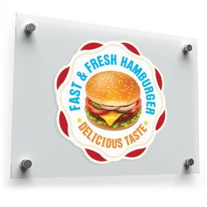 Fast & Fresh Hamburger Vinyl Decal