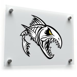 Ferocious Fish Skeleton Vinyl Decal
