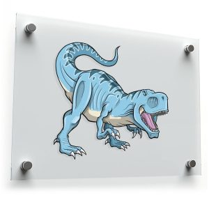 Fierce Blue Dinosaur Vinyl Sticker