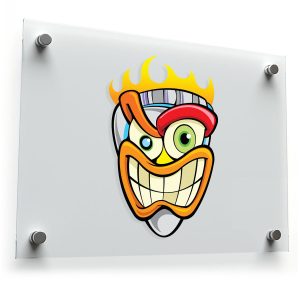 Flaming Cartoon Face Vinyl Decal