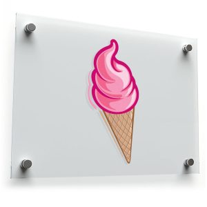 Fun Pink Ice Cream Cone Sticker