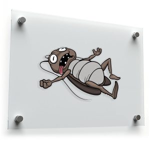 Funny Dead Cockroach Cartoon Vinyl Decal