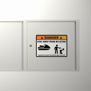 Alternative view of Funny Warning Jet Ski Vinyl Decal