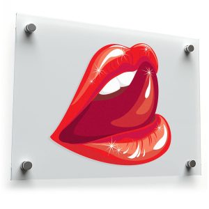 Glossy Red Lips Vinyl Sticker