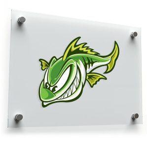 Green Fierce Fish Vinyl Sticker
