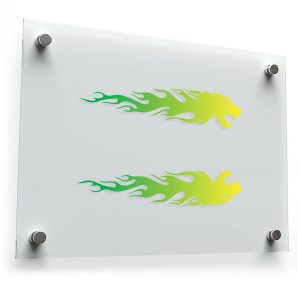 Green Flame Lion Head Decal Set
