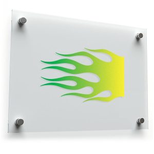 Green and Yellow Flame Sticker