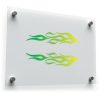 Green and Yellow Flame Vinyl Sticker