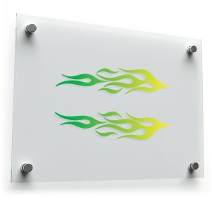 Green and Yellow Flame Vinyl Sticker