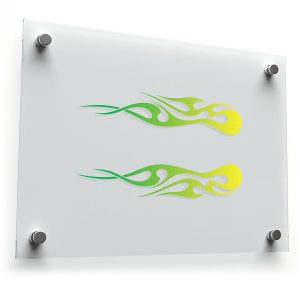 Green and Yellow Flame Decal Set