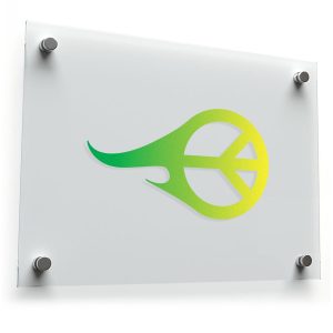 Green and Yellow Gradient Peace Symbol Vinyl Decal