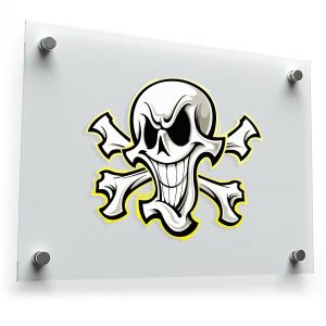 Grinning Skull and Crossbones Sticker