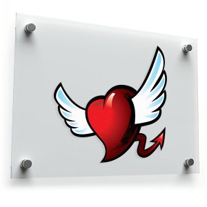 Heart with Wings and Devil Tail Sticker