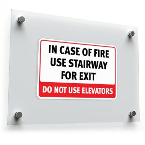 In Case of Fire Use Stairway Sticker