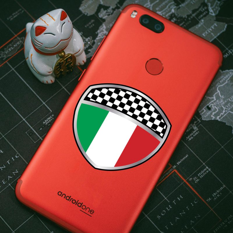 Italian Flag Racing Shield Vinyl Sticker - Stickers Factory