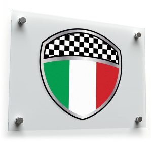 Italian Flag Racing Shield Vinyl Sticker