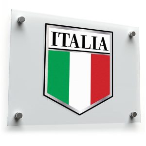 Italian Flag Shield Vinyl Sticker