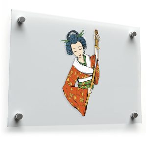 Japanese Geisha with Katana Sticker