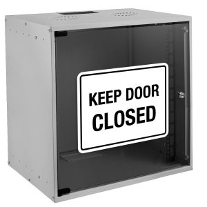 Alternative view of Keep Door Closed Safety Sticker