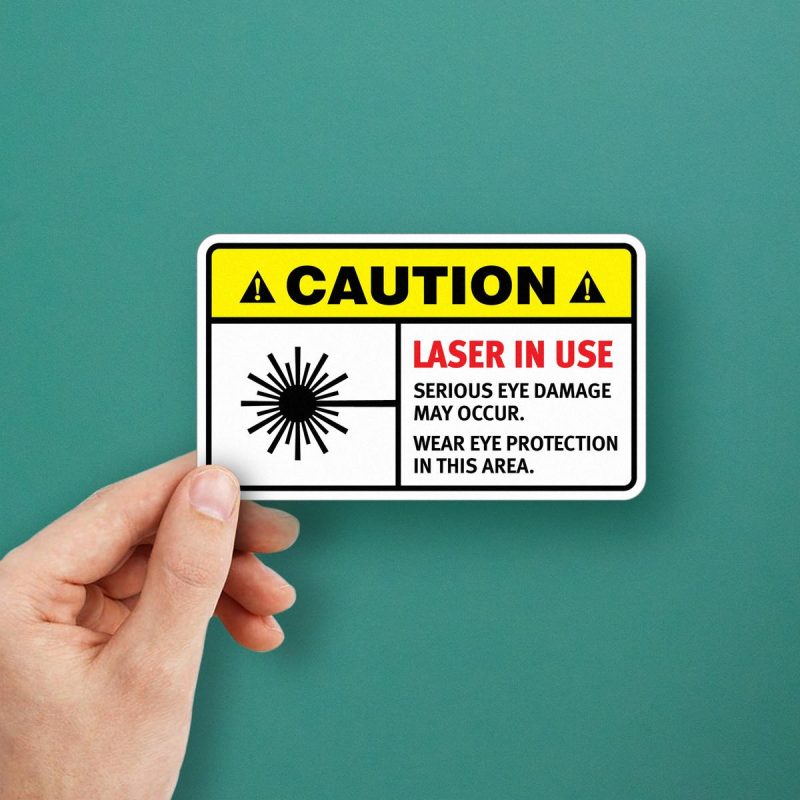Single Use Led Sticker Warning Laser In Use Warning Sticker - Stickers Factory