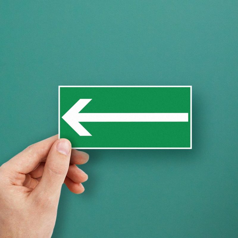 Left Arrow Directional Sign Sticker - Stickers Factory