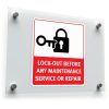 Lock-Out Before Maintenance" Safety Sticker