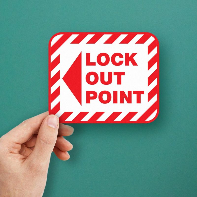 Lock Out Point Safety Sticker - Stickers Factory