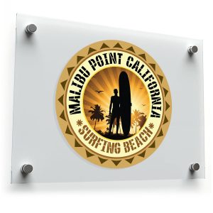 Malibu Point California Surfing Beach Vinyl Sticker
