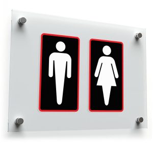 Men's and Women's Restroom Signs Decal Set