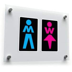 Modern Restroom Symbol Vinyl Decal Set