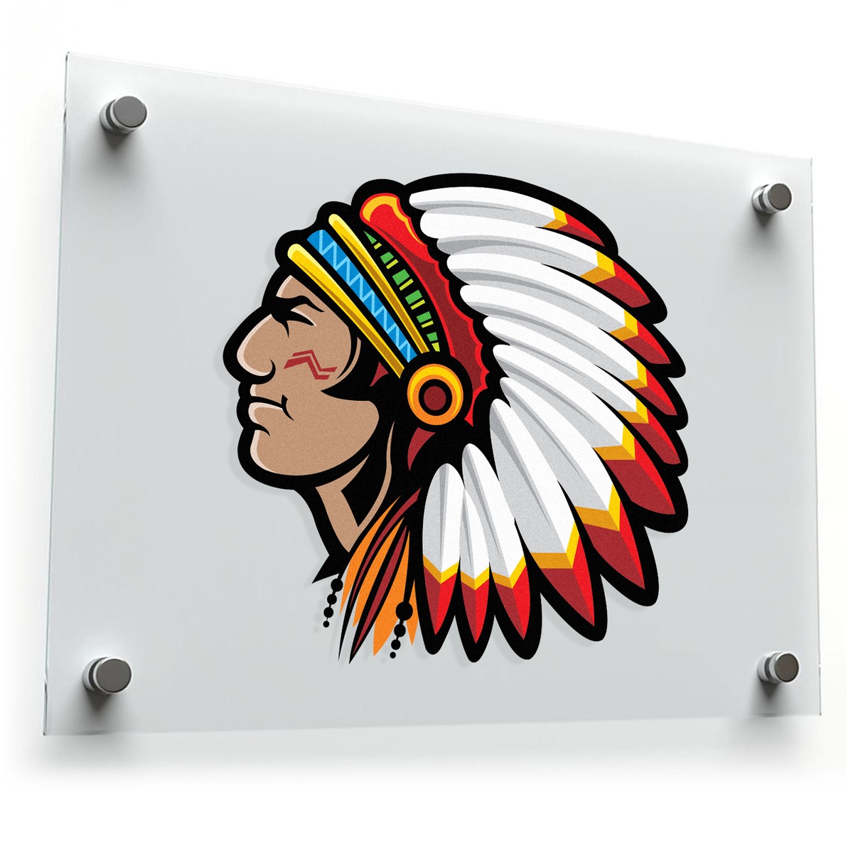 Native American Chief Head Vinyl Sticker 3 Native American Chief Head Vinyl Sticker