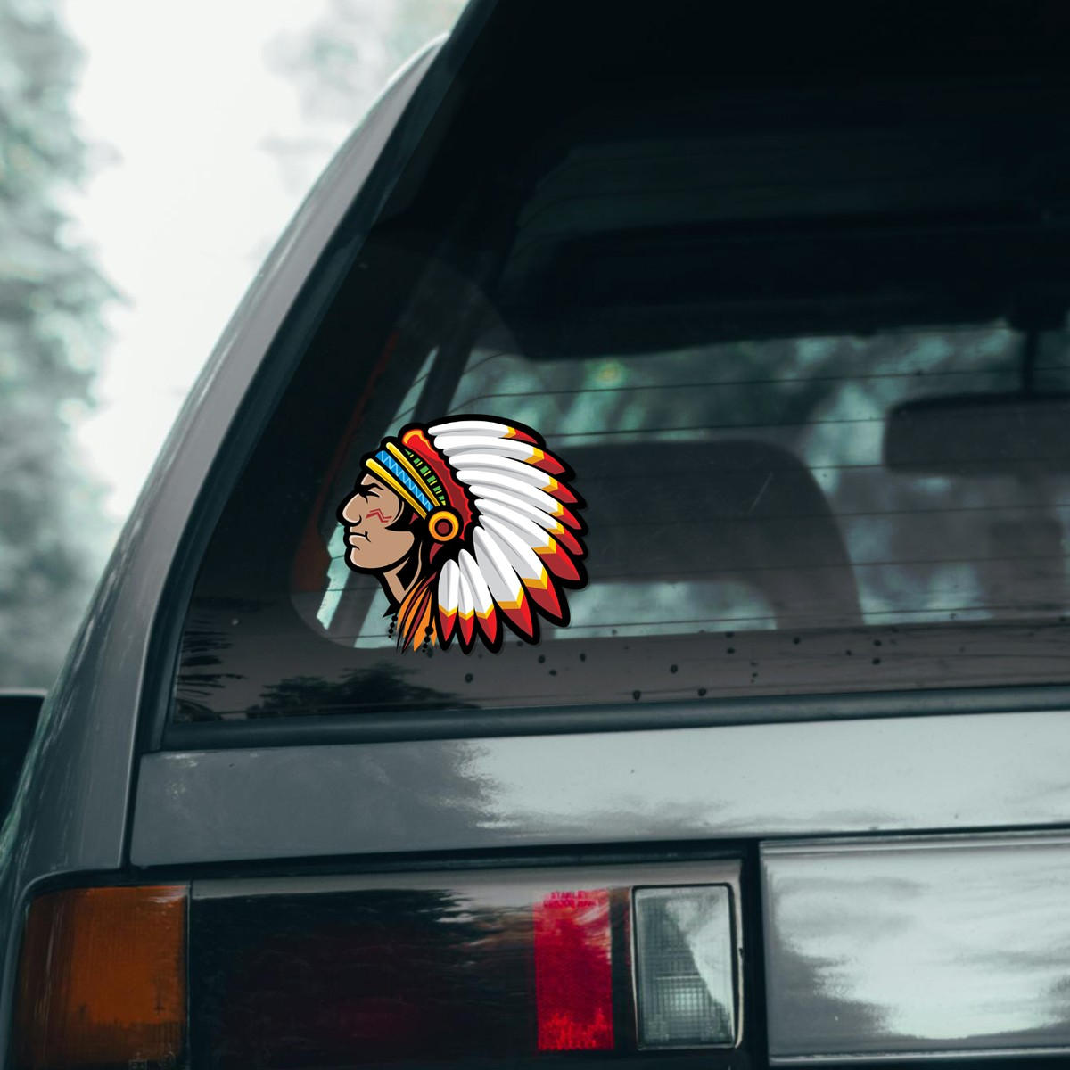 Native American Chief Head Vinyl Sticker 10 Native American Chief Head Vinyl Sticker - Image 8